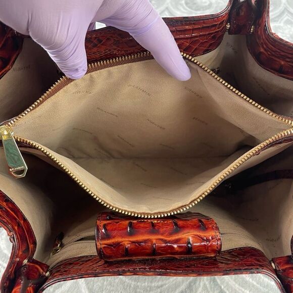 BRAHMIN Mallory Melbourne Embossed Leather Satchel - Picture 8 of 10